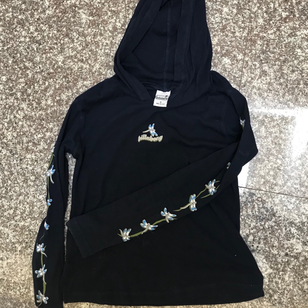 Vintage 90s Billabong Hooded fitted Long Sleeve